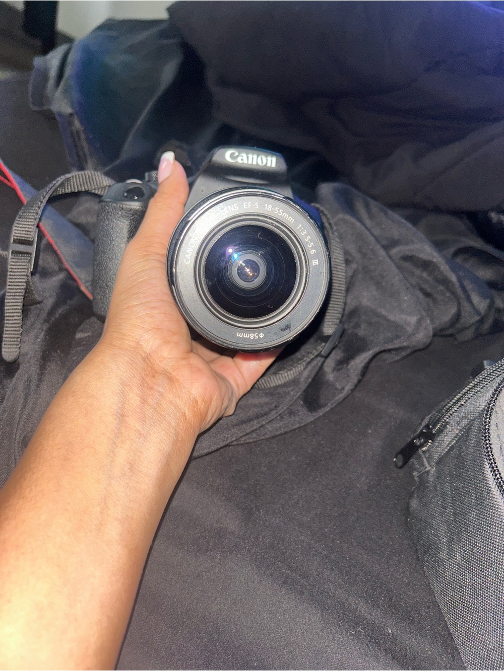 Canon Black DSLR with 18-55mm Lens